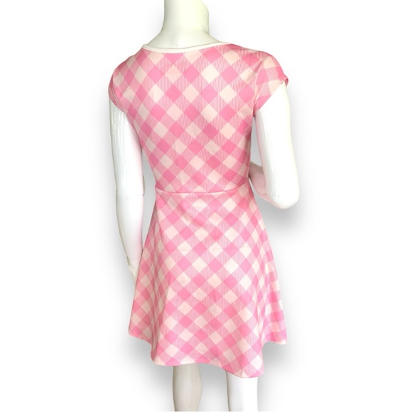 BARBIE PINK & WHITE GINGHAM DRESS. GIRLS’ SIZE X-LARGE. NEW WITH TAGS - Picture 3 of 10